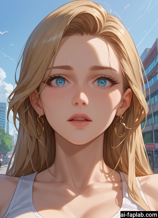 1girl, jewelry, earrings, blonde hair, blue eyes, looking at viewer · Yamete.gg