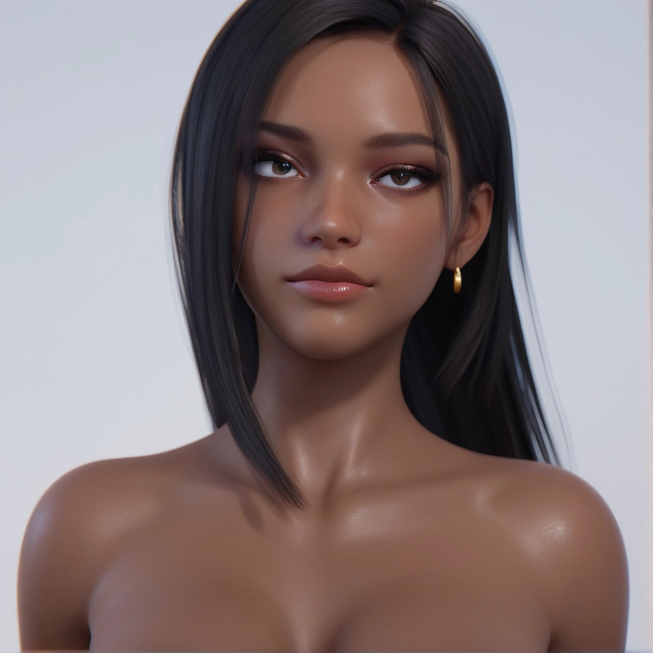 1girl, solo, earrings, jewelry, dark skin, dark-skinned female · Yamete.gg
