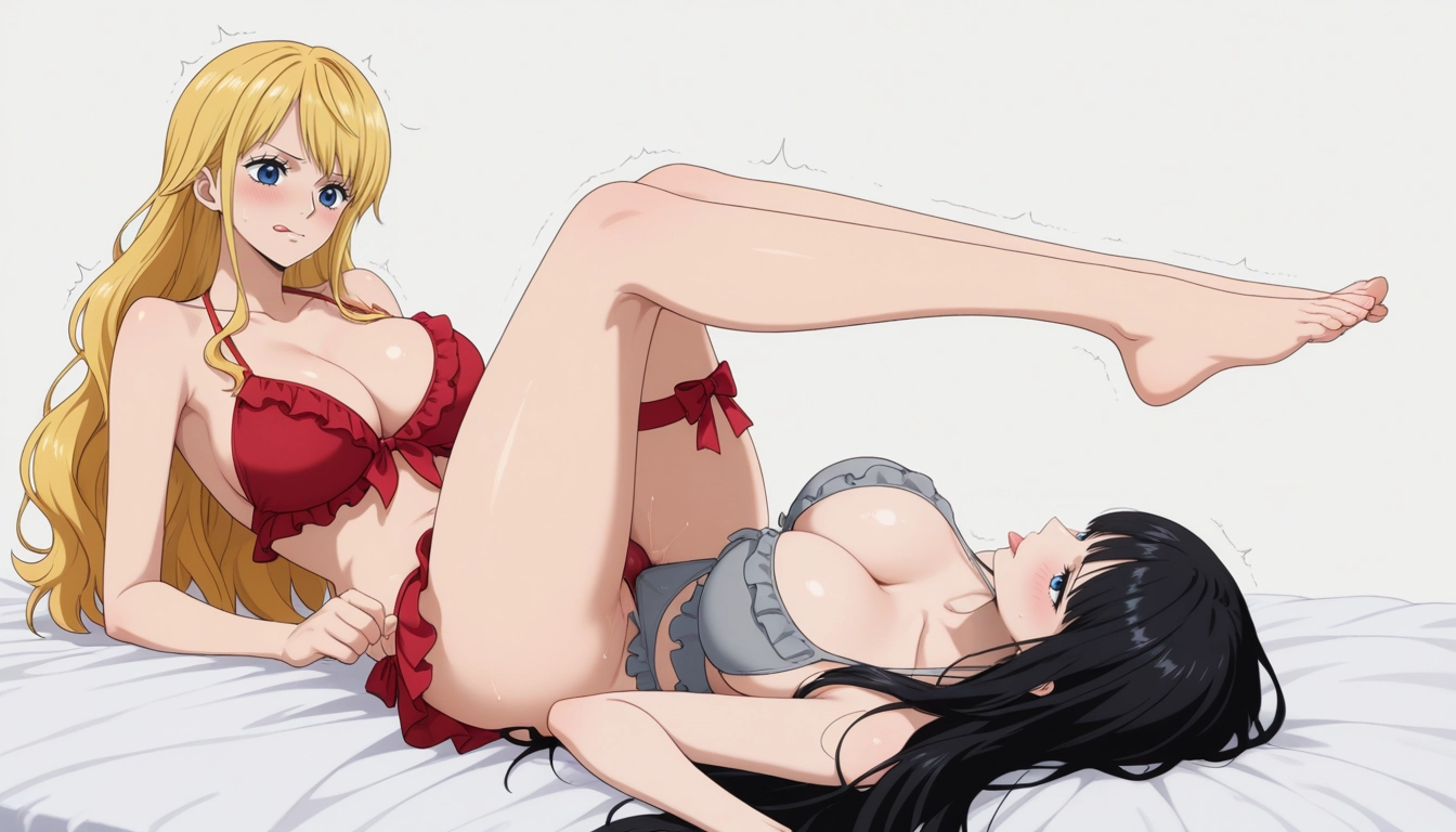 tongue out, tongue, swimsuit, frilled bikini, bikini, blue eyes · Yamete.gg