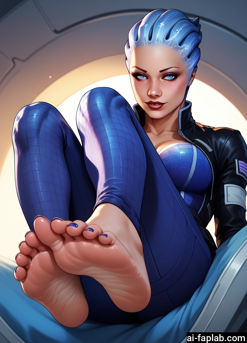 1girl, feet, barefoot, blue eyes, toes, soles · Yamete.gg