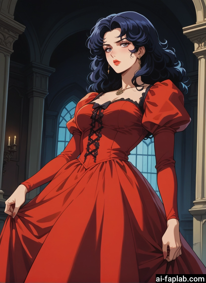 1girl, dress, jewelry, earrings, solo, red dress · Yamete.gg
