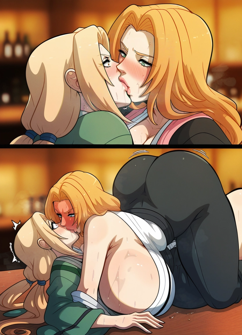 multiple girls, 2girls, breasts, tsunade (naruto), blonde hair, matsumoto rangiku · Yamete.gg