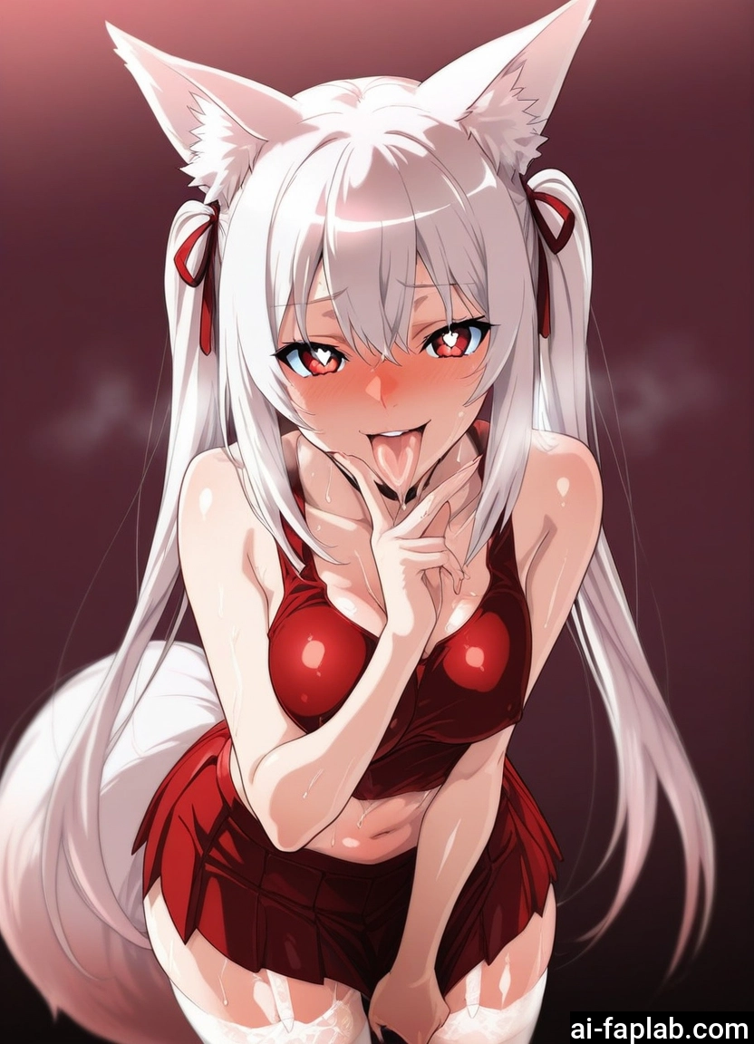 1girl, animal ears, breasts, tail, heart, solo · Yamete.gg