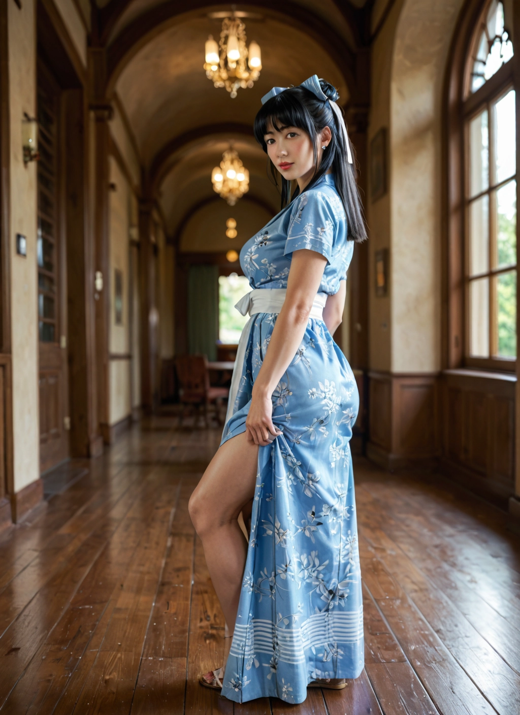 1girl, solo, dress, long hair, chinese clothes, black hair · Yamete.gg