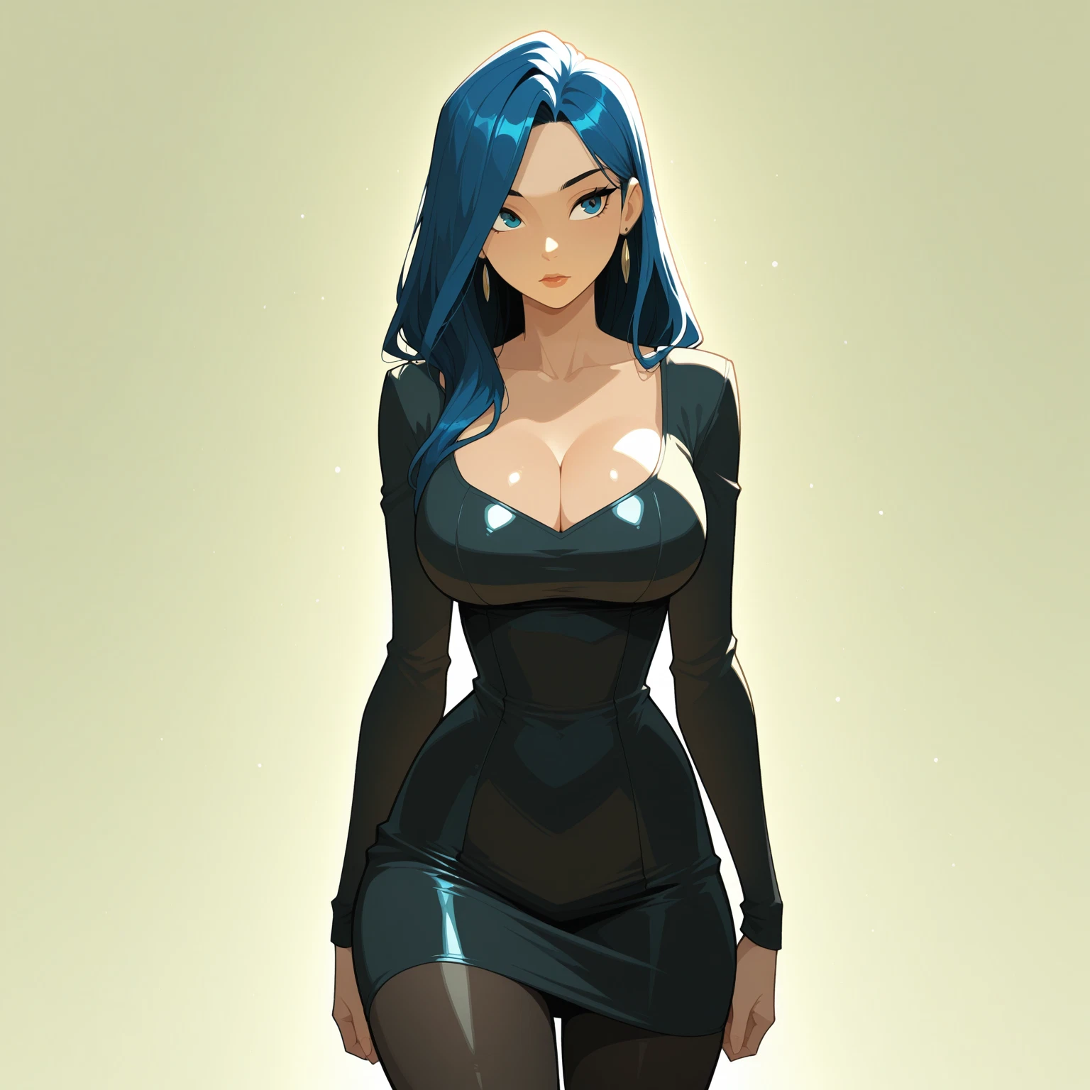 1girl, solo, breasts, blue hair, blue eyes, jewelry · Yamete.gg