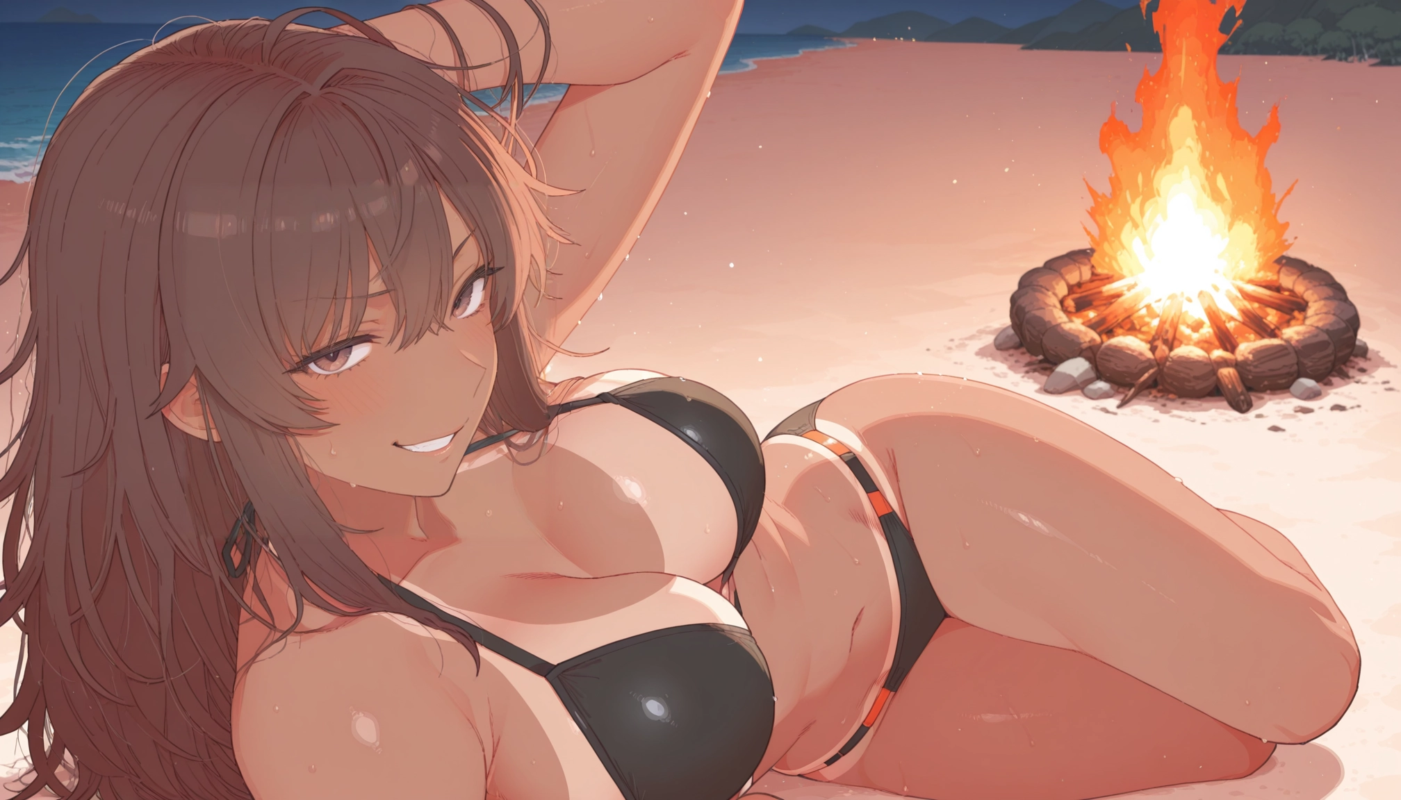 1girl, swimsuit, breasts, bikini, tanlines, tan · Yamete.gg