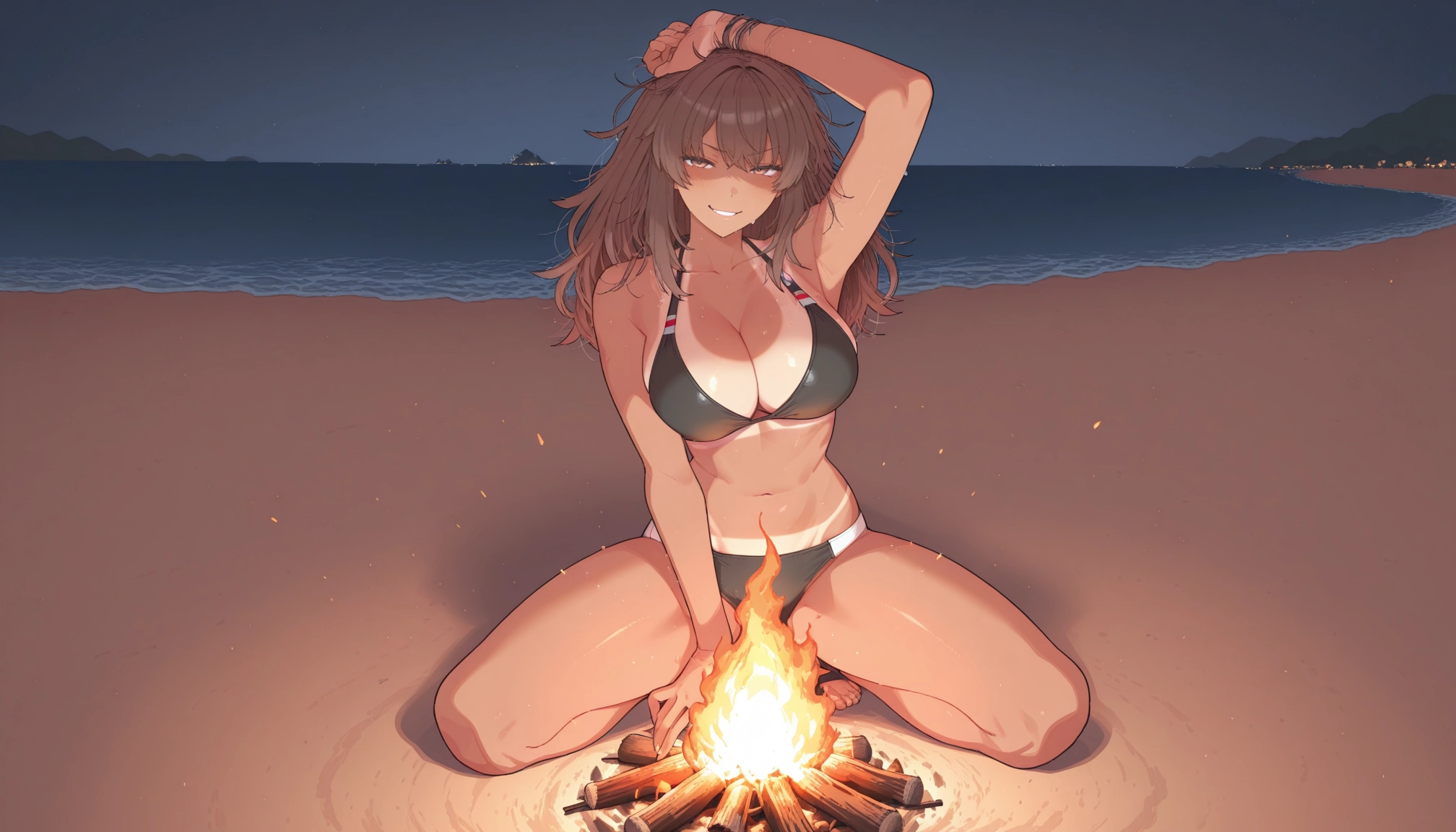 1girl, breasts, swimsuit, bikini, tanlines, tan · Yamete.gg