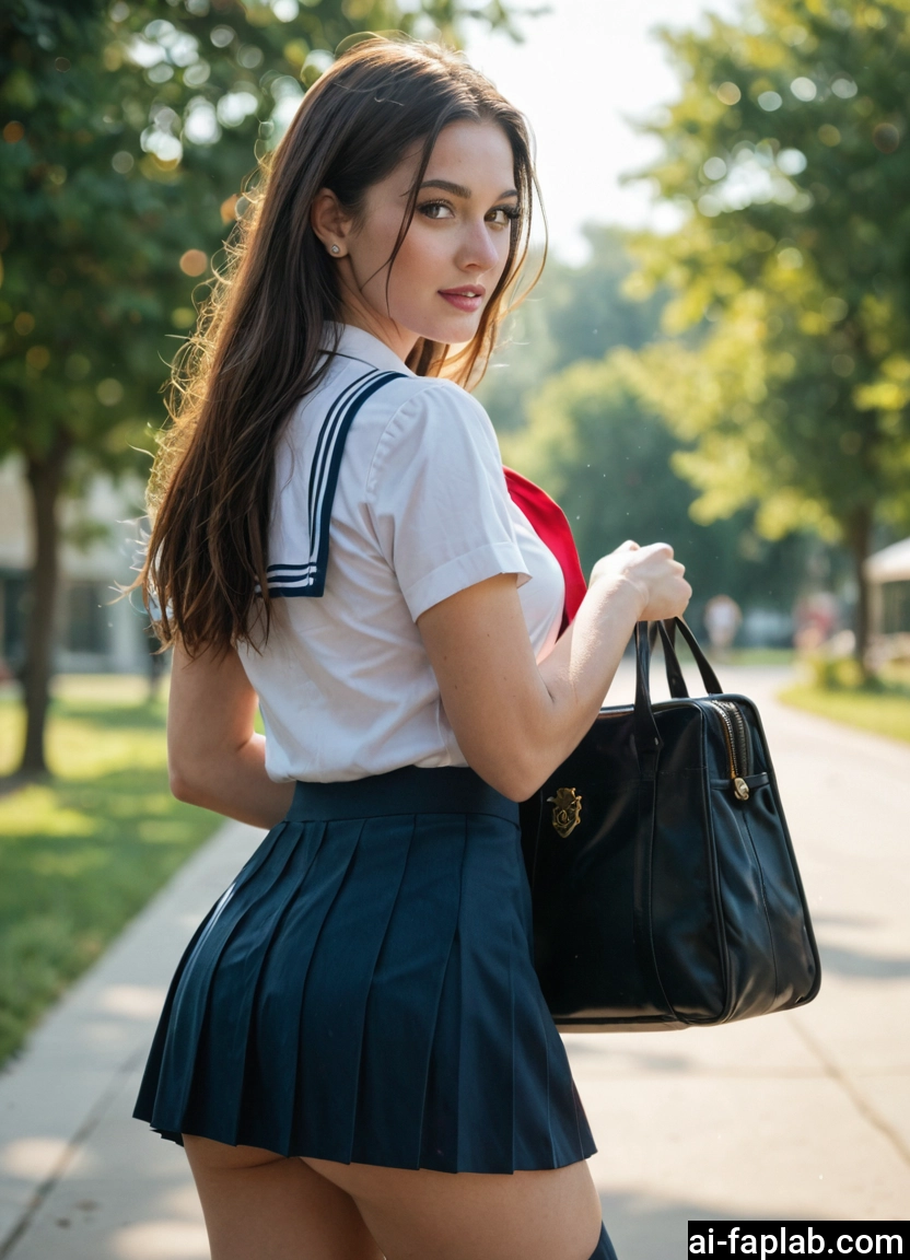 1girl, skirt, school uniform, bag, solo, looking at viewer
