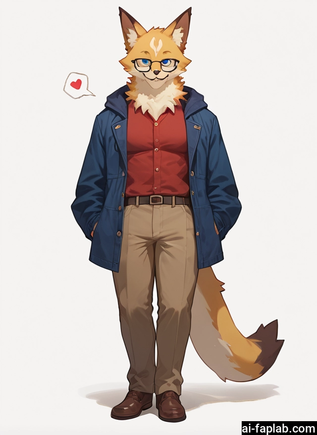 furry, heart, glasses, tail, spoken heart, solo
