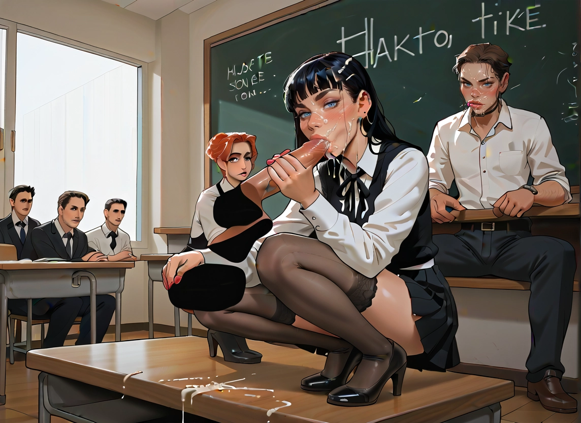 cum, penis, multiple boys, oral, thighhighs, fellatio · Yamete.gg
