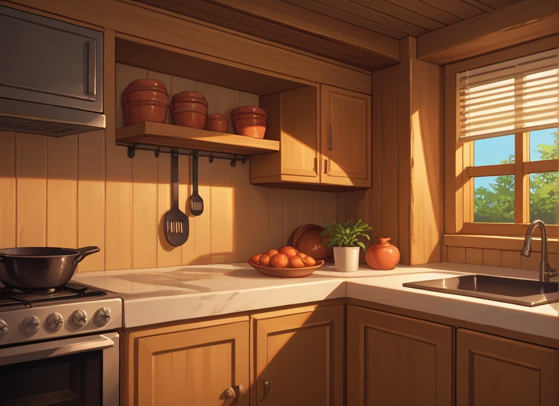 no humans, window, kitchen, scenery, plant, indoors · Yamete.gg