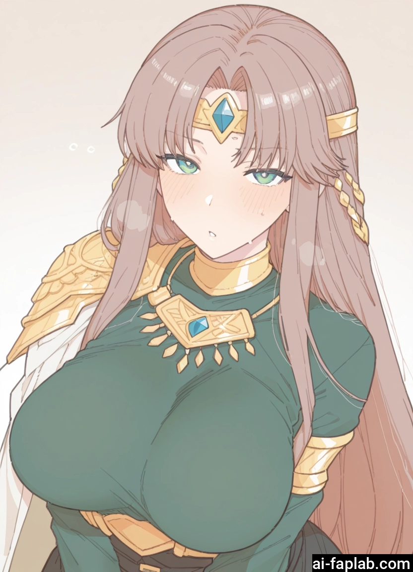 1girl, breasts, long hair, large breasts, green eyes, solo · Yamete.gg
