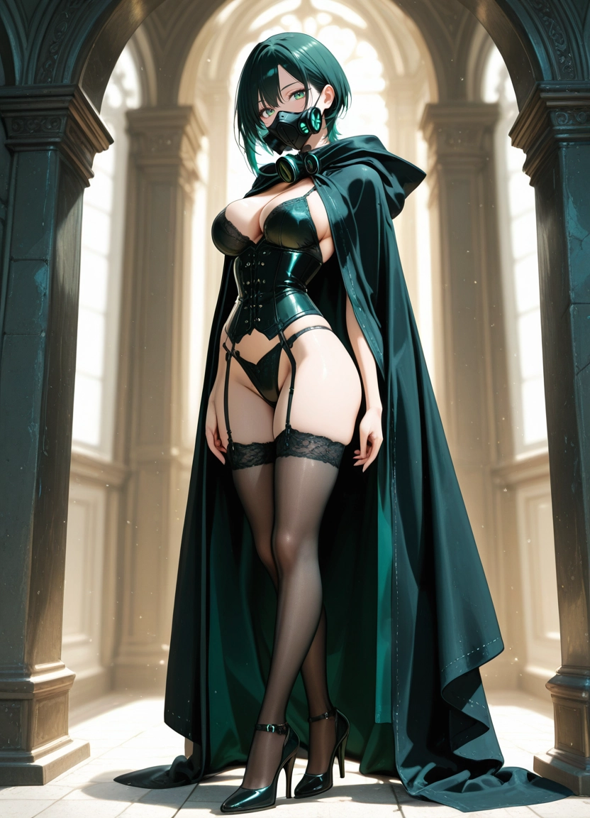 1girl, high heels, breasts, solo, thighhighs, underwear · Yamete.gg