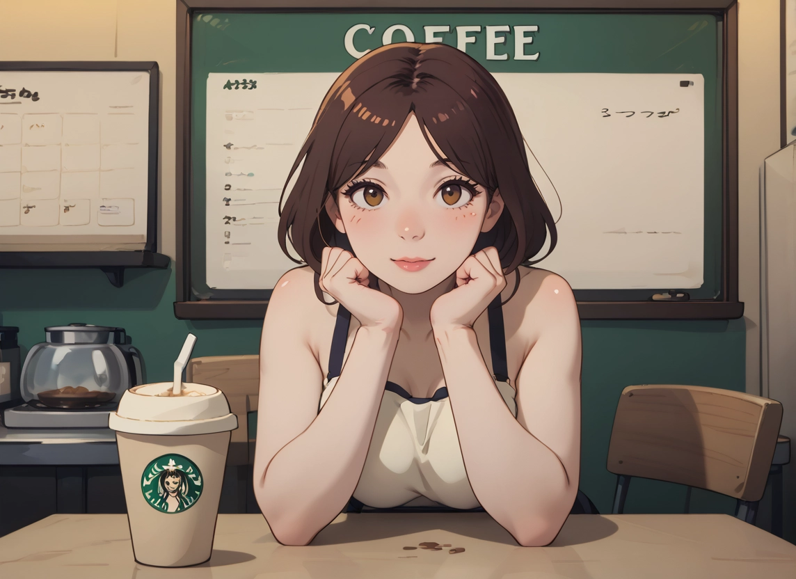 1girl, solo, brown hair, looking at viewer, brown eyes, indoors · Yamete.gg