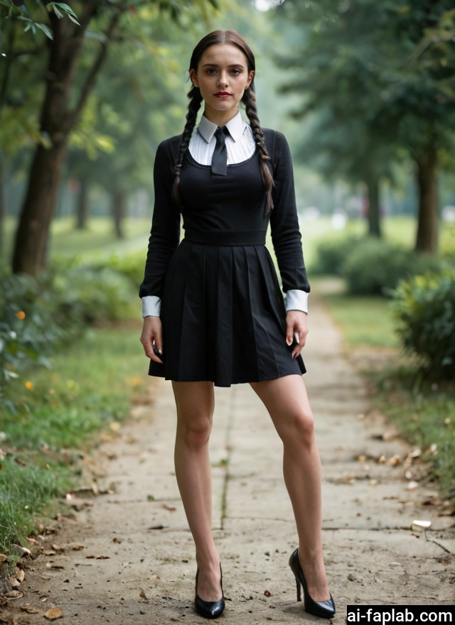 1girl, solo, high heels, braid, skirt, twin braids · Yamete.gg