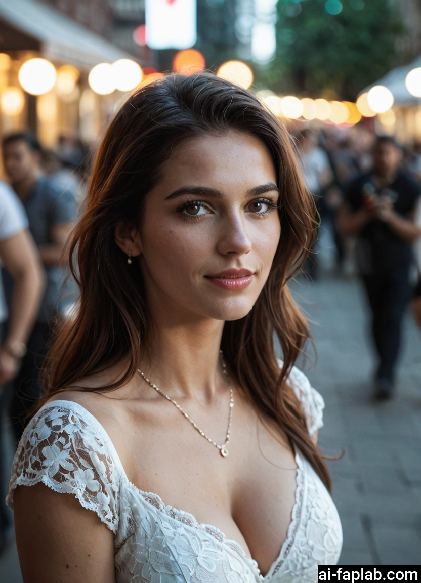 1girl, breasts, jewelry, cleavage, necklace, brown eyes · Yamete.gg