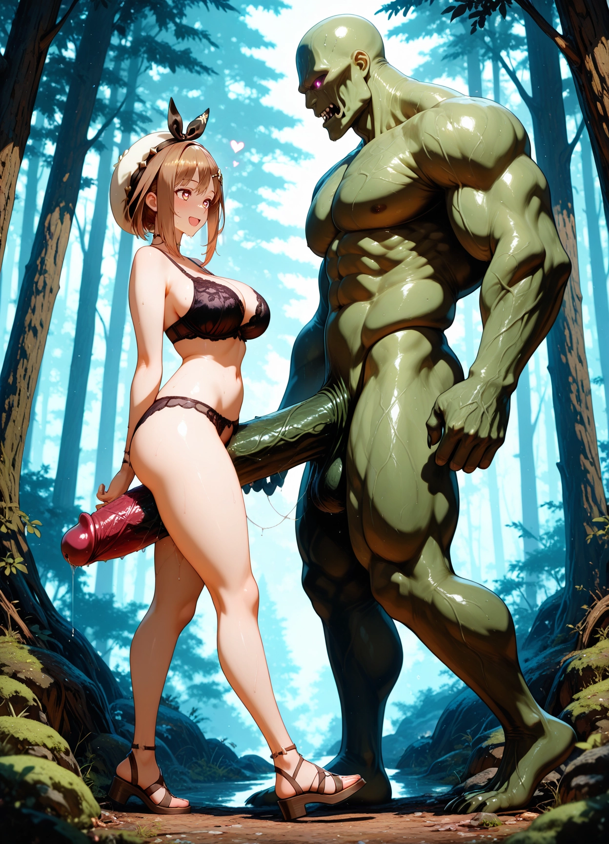 1girl, penis, breasts, hetero, forest, imminent penetration · Yamete.gg