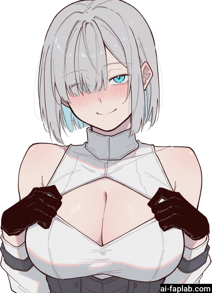 1girl, breasts, gloves, cleavage, smile, large breasts · Yamete.gg