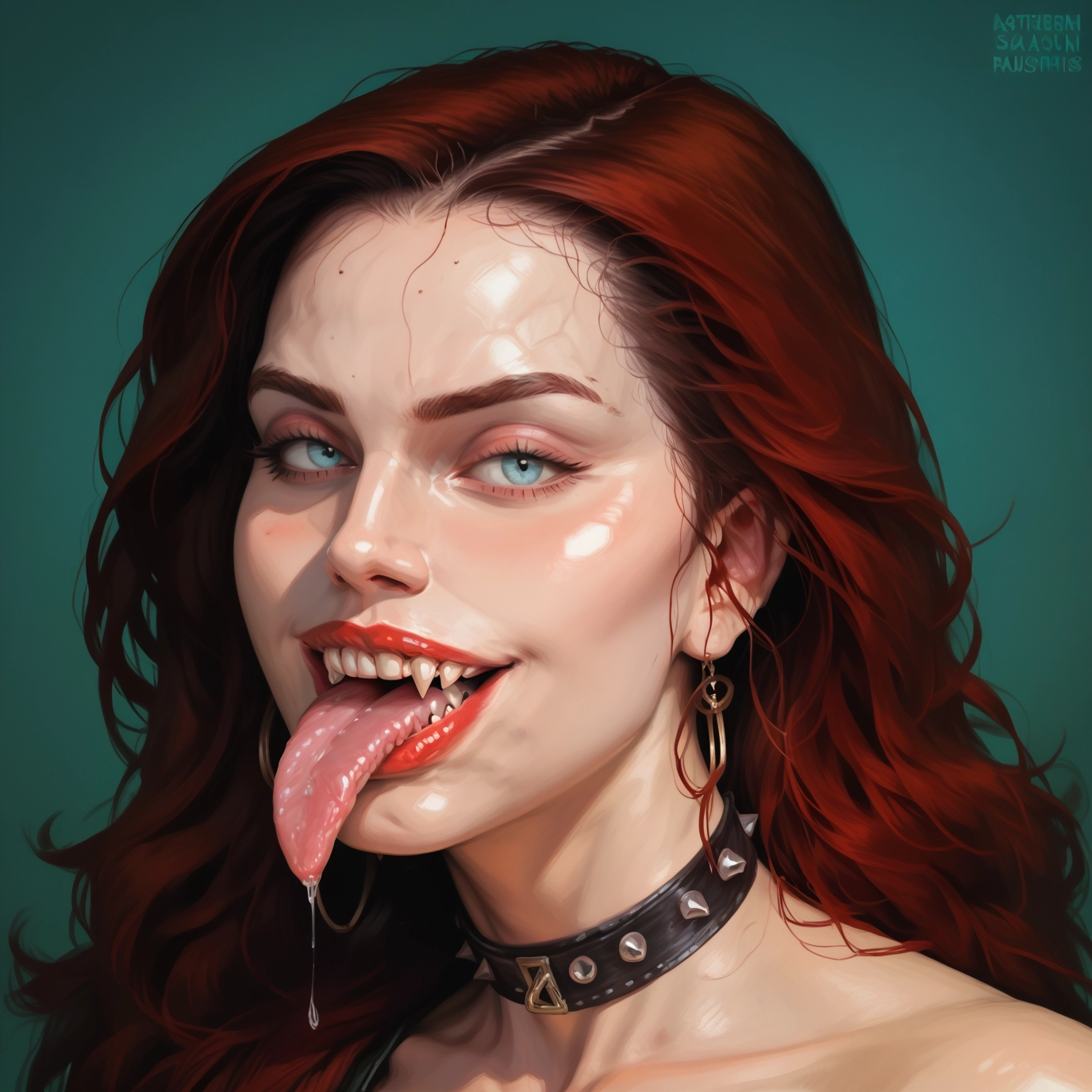 1girl, solo, tongue, jewelry, earrings, tongue out · Yamete.gg
