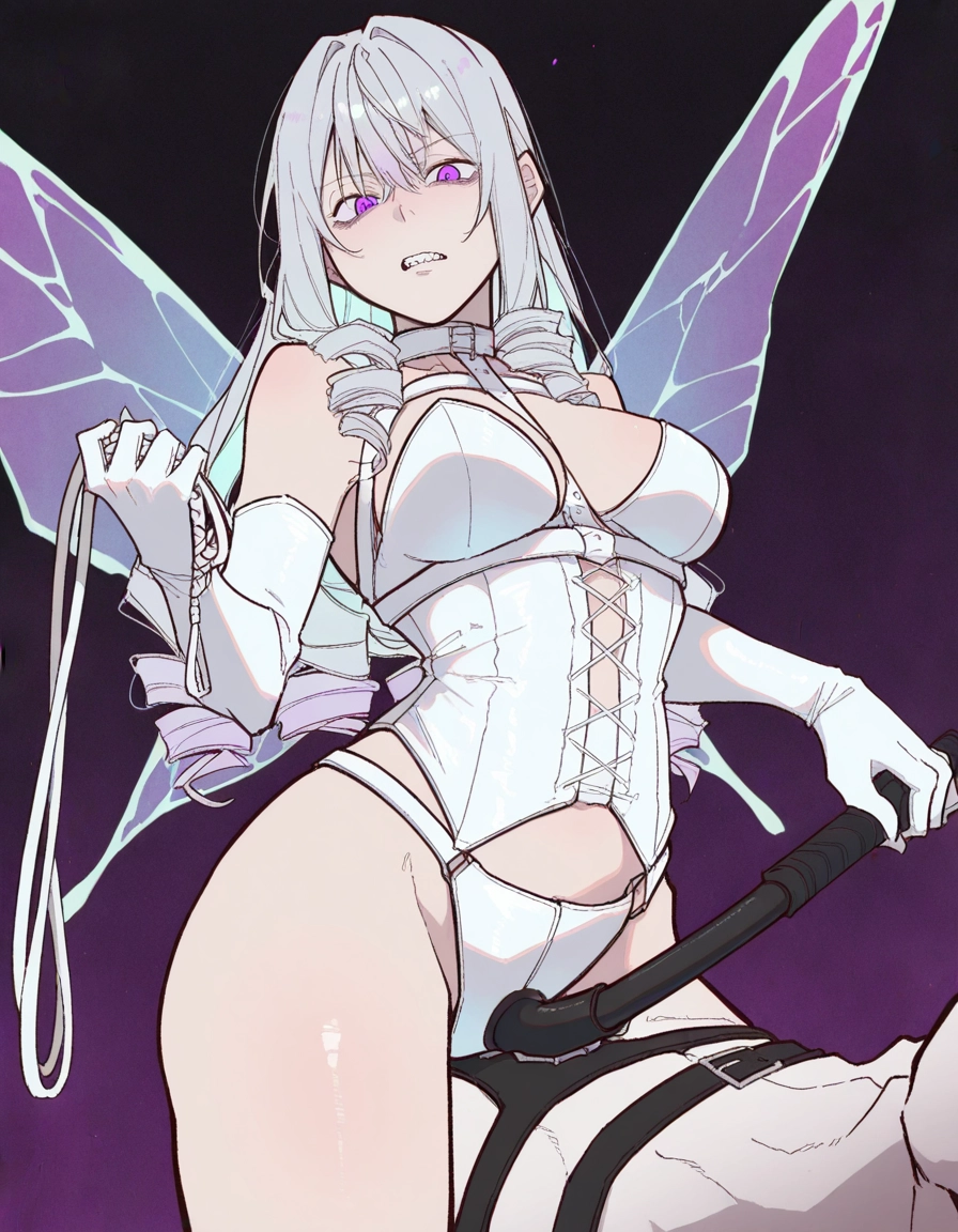 1girl, breasts, gloves, holding, elbow gloves, femdom · Yamete.gg