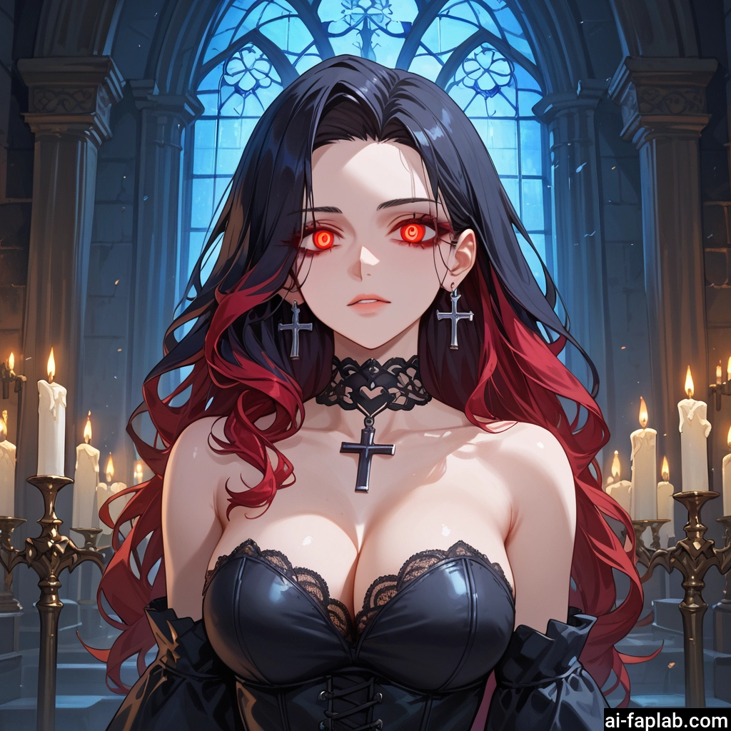 1girl, breasts, jewelry, earrings, red eyes, solo
