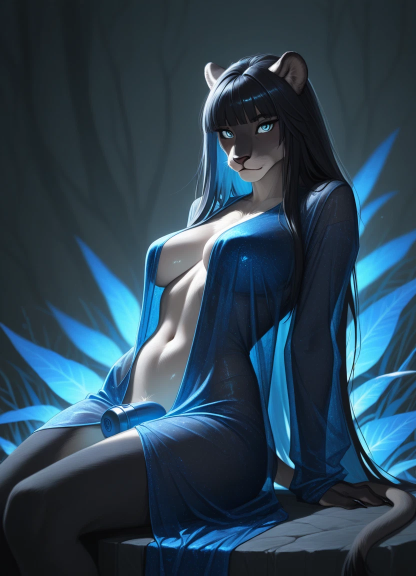 furry, 1girl, breasts, furry female, solo, animal ears