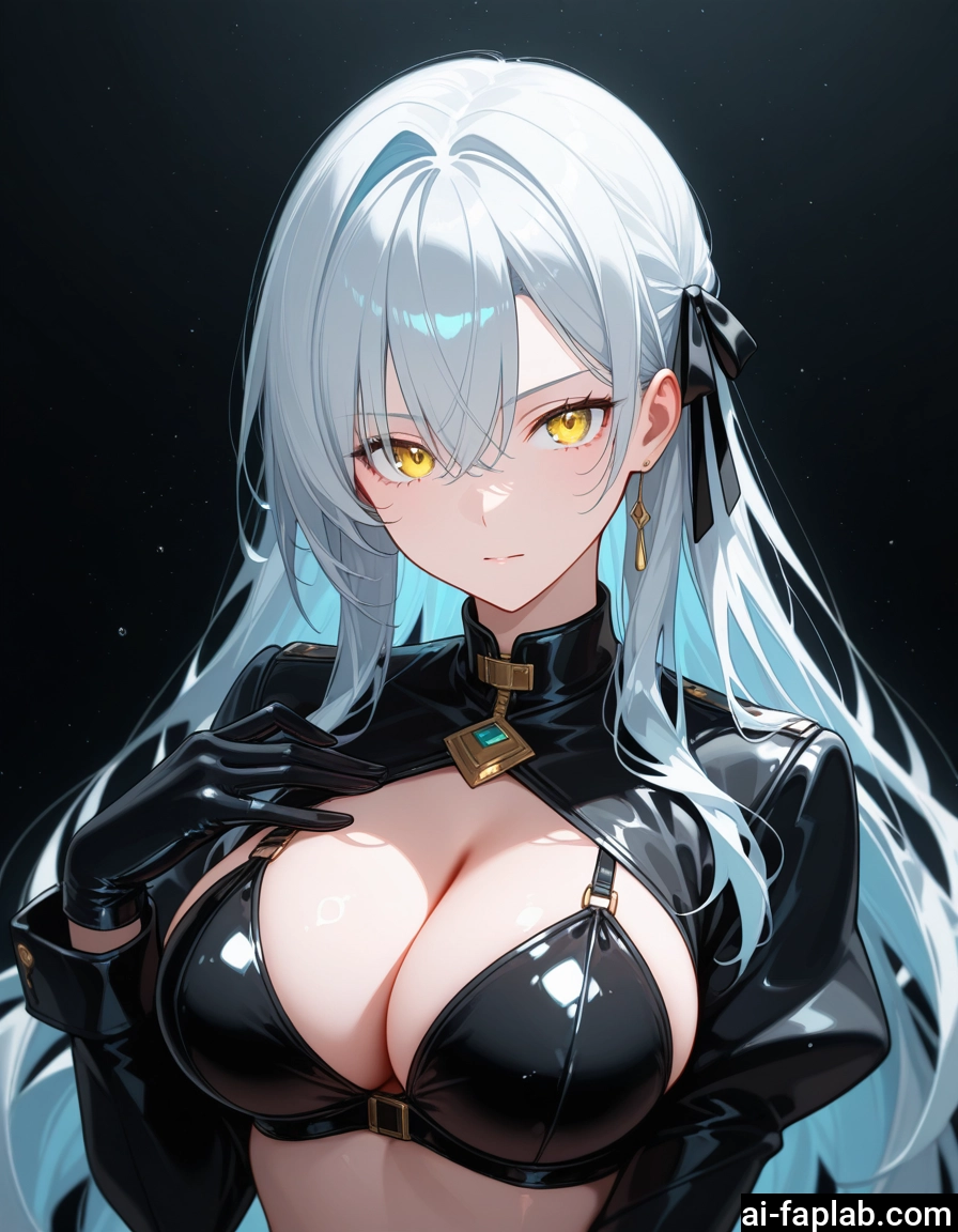 1girl, breasts, gloves, long hair, solo, yellow eyes · Yamete.gg
