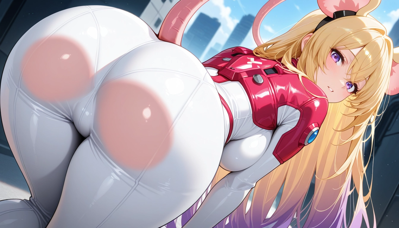 1girl, breasts, blonde hair, large breasts, purple eyes, solo · Yamete.gg