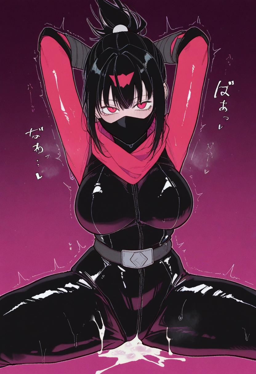 1girl, solo, bodysuit, breasts, mask, black hair · Yamete.gg