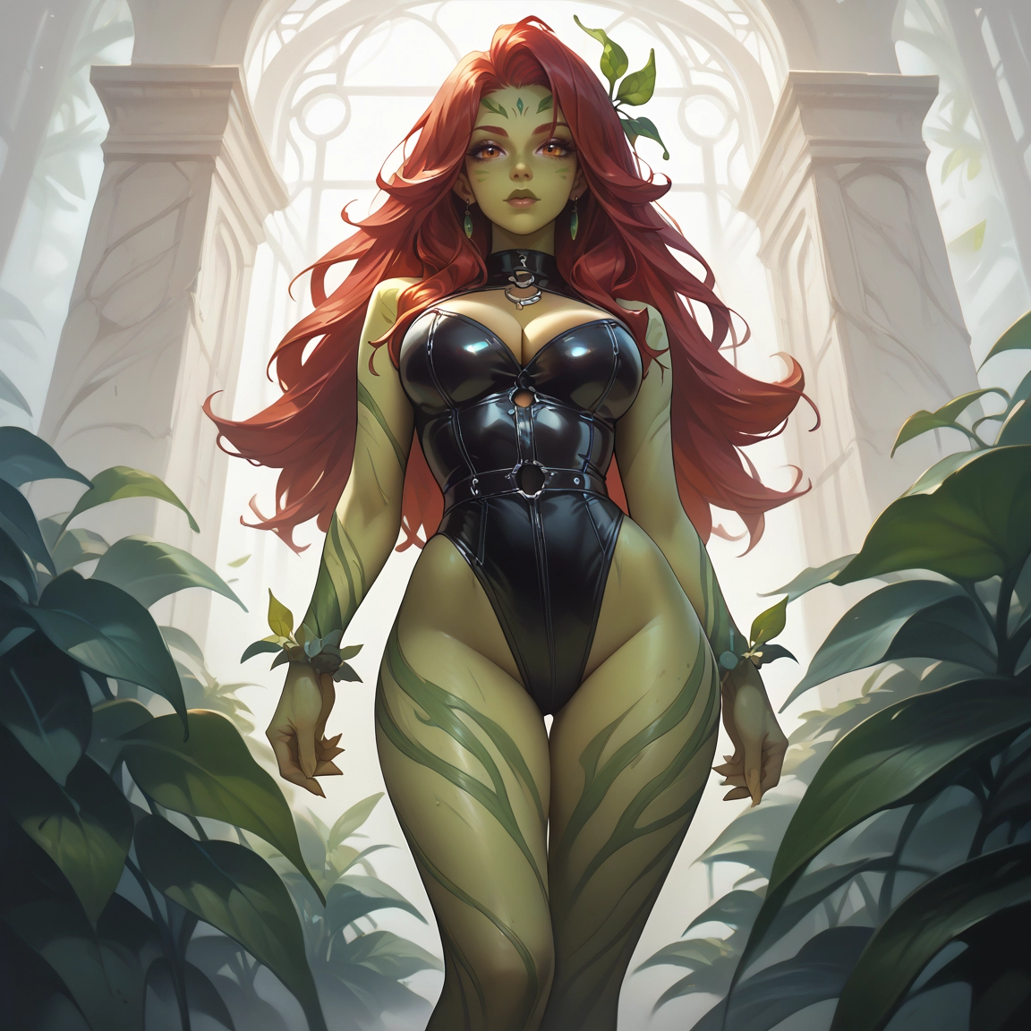 1girl, breasts, solo, long hair, jewelry, red hair · Yamete.gg