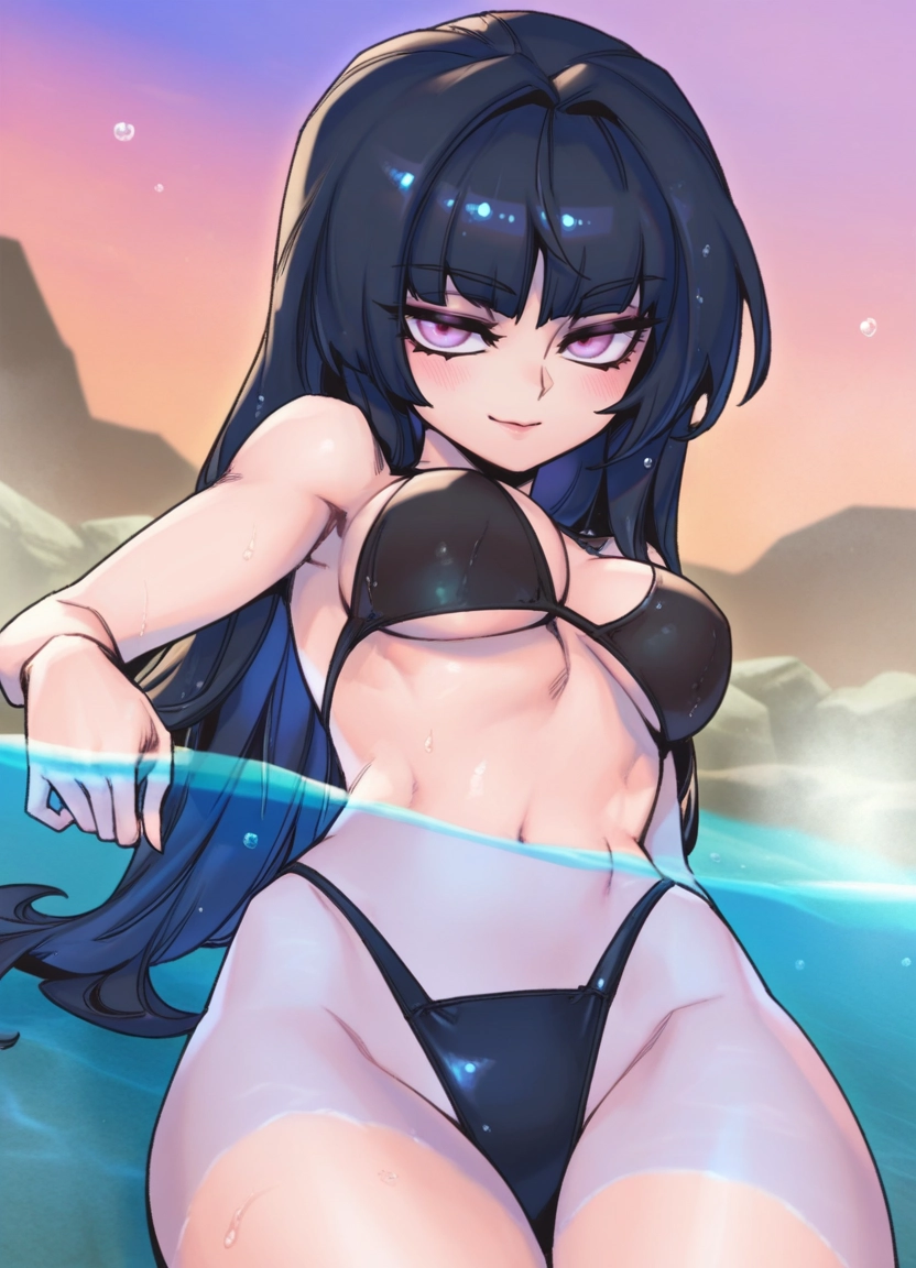 1girl, breasts, swimsuit, bikini, long hair, solo · Yamete.gg