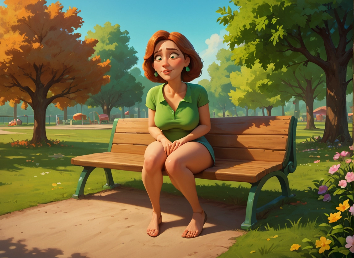 1girl, jewelry, earrings, bench, breasts, solo · Yamete.gg