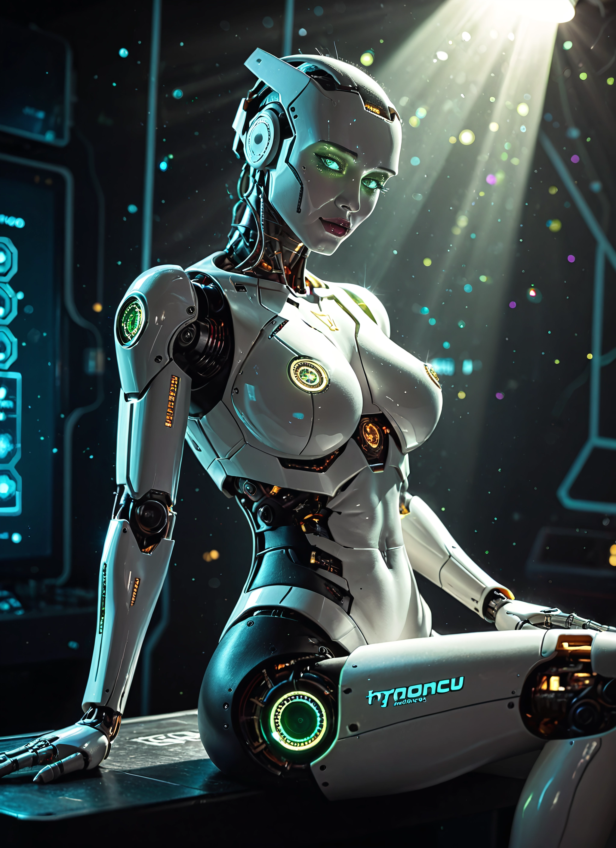 1girl, solo, breasts, sitting, robot joints, joints · Yamete.gg