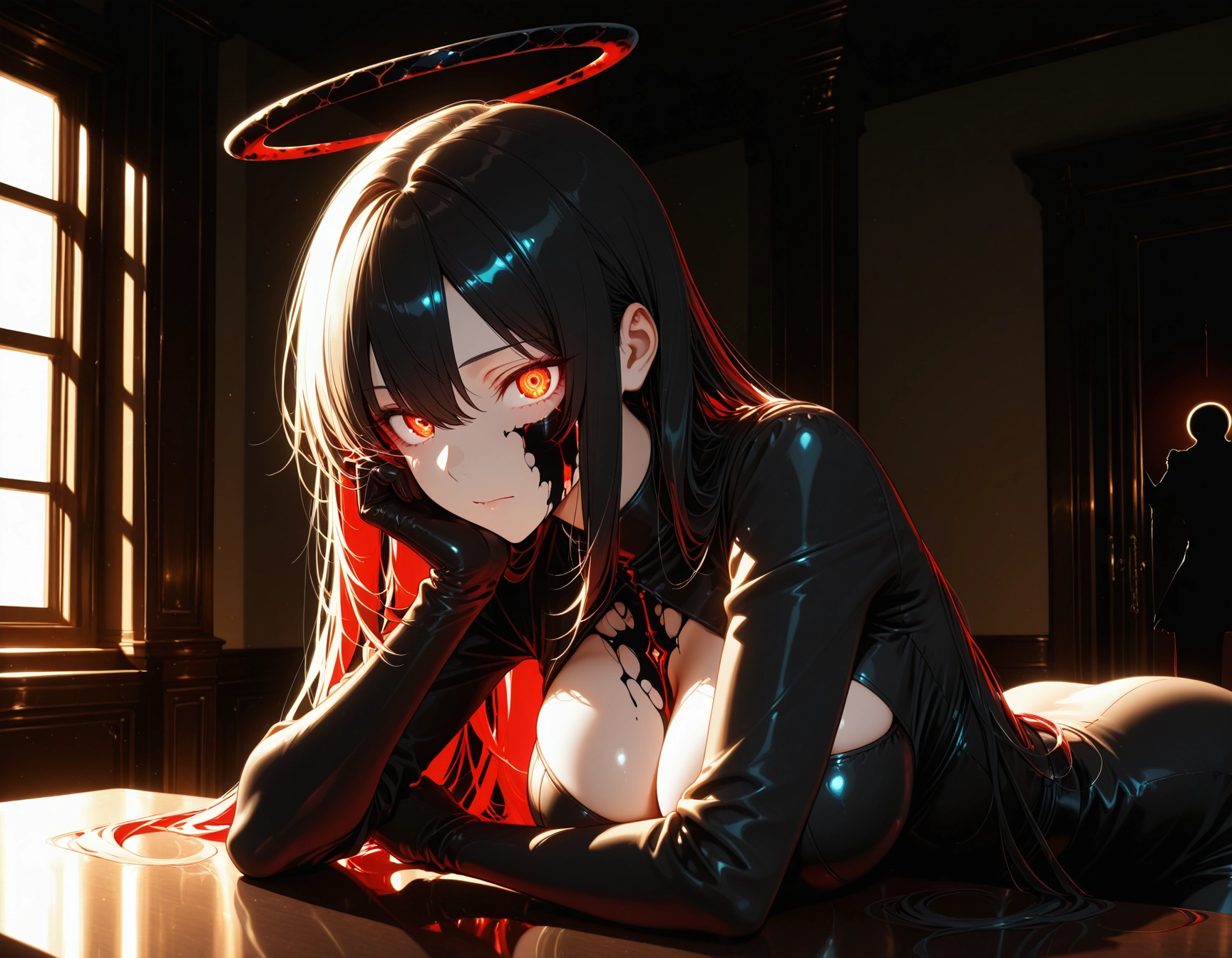 breasts, 1girl, long hair, black hair, looking at viewer, large breasts · Yamete.gg