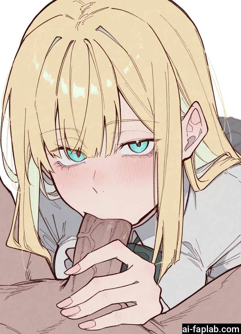 1girl, penis, oral, fellatio, hetero, blonde hair
