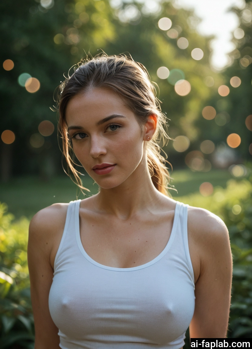 1girl, solo, breasts, covered nipples, looking at viewer, tank top · Yamete.gg