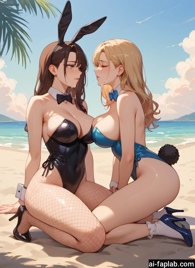 breasts, multiple girls, 2girls, animal ears, rabbit ears, playboy bunny · Yamete.gg