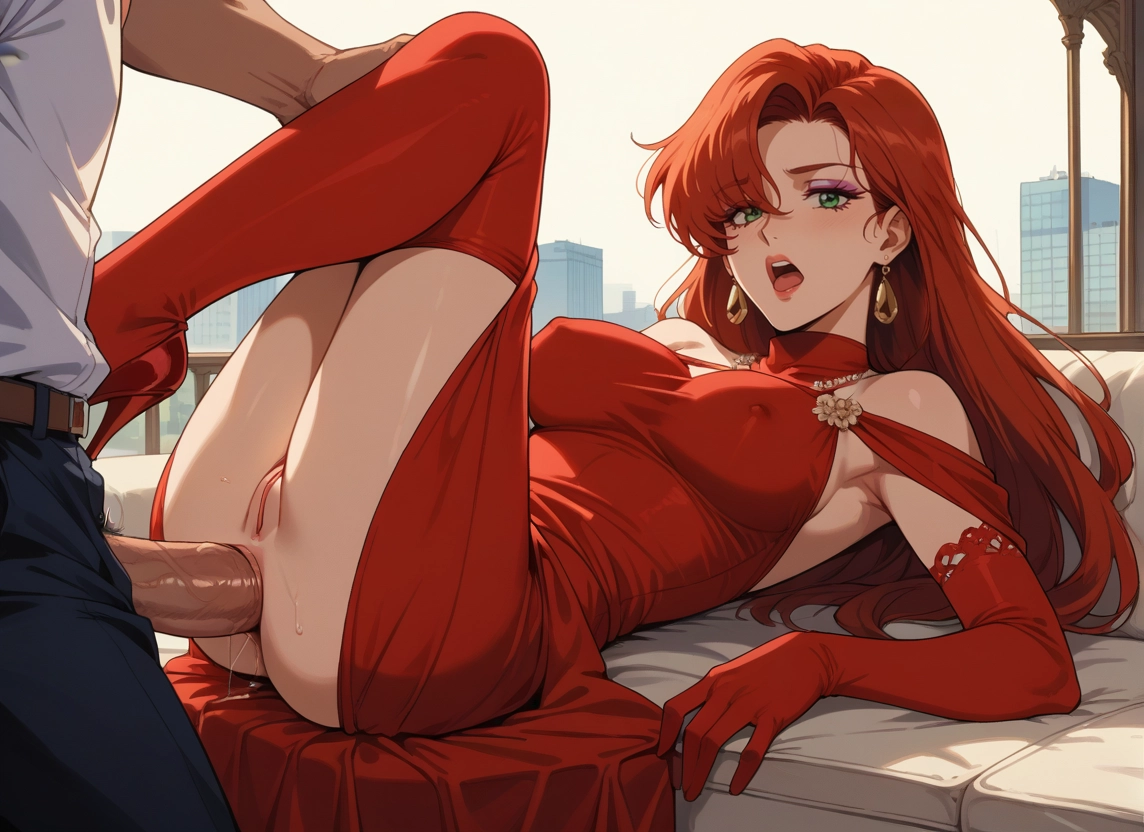 1girl, penis, 1boy, hetero, dress, gloves · Yamete.gg