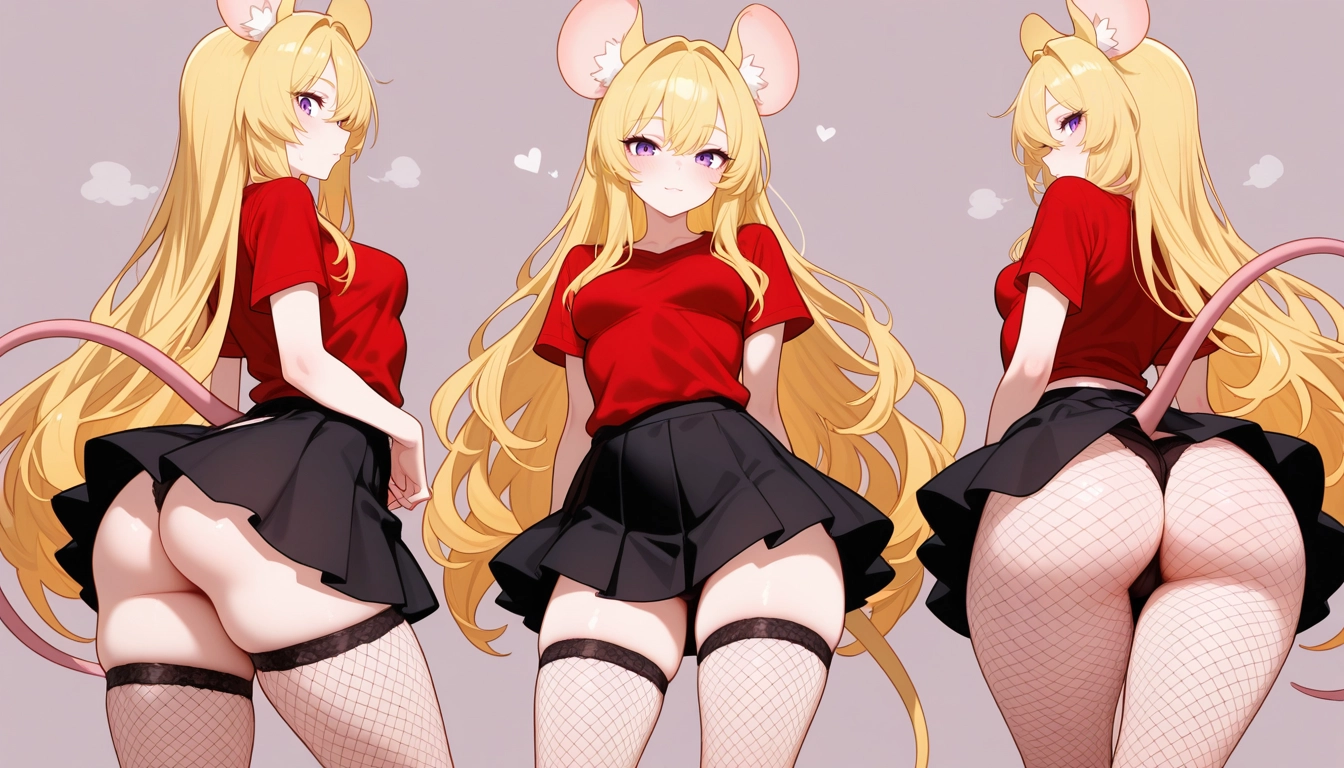 1girl, skirt, tail, ass, shirt, animal ears · Yamete.gg