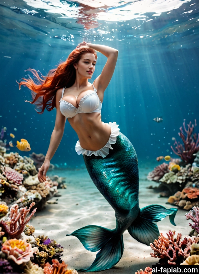 1girl, monster girl, mermaid, breasts, underwater, long hair