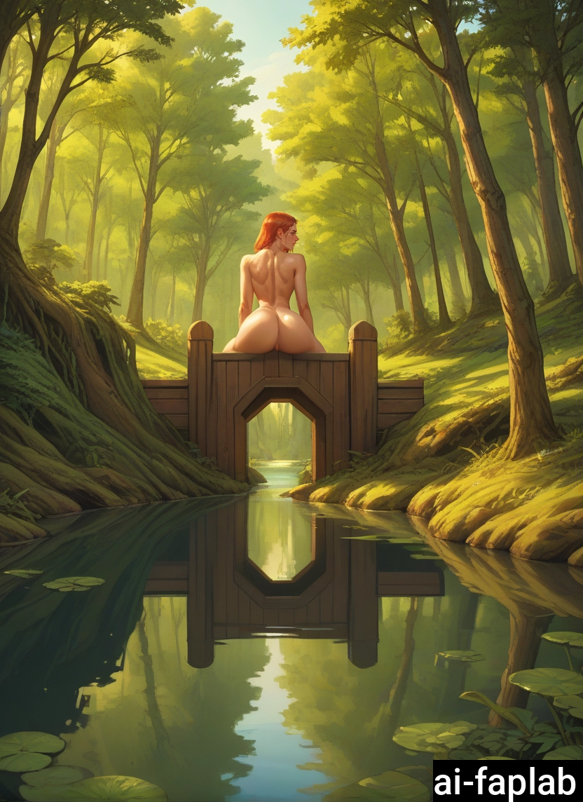 1girl, ass, solo, nude, nature, long hair · Yamete.gg