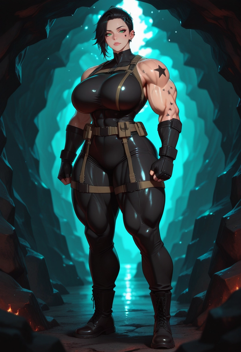 1girl, muscular female, muscular, breasts, solo, boots · Yamete.gg
