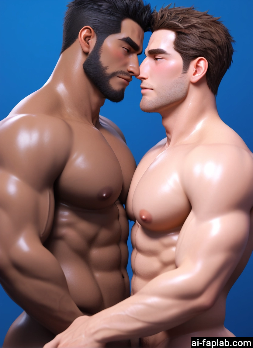 multiple boys, muscular, muscular male, bara, male focus, pectorals