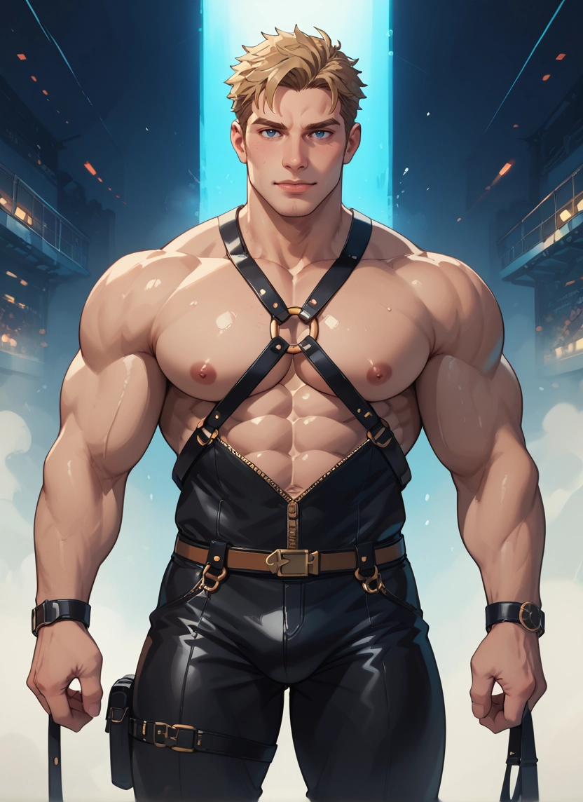 bara, male focus, 1boy, muscular, muscular male, pectorals