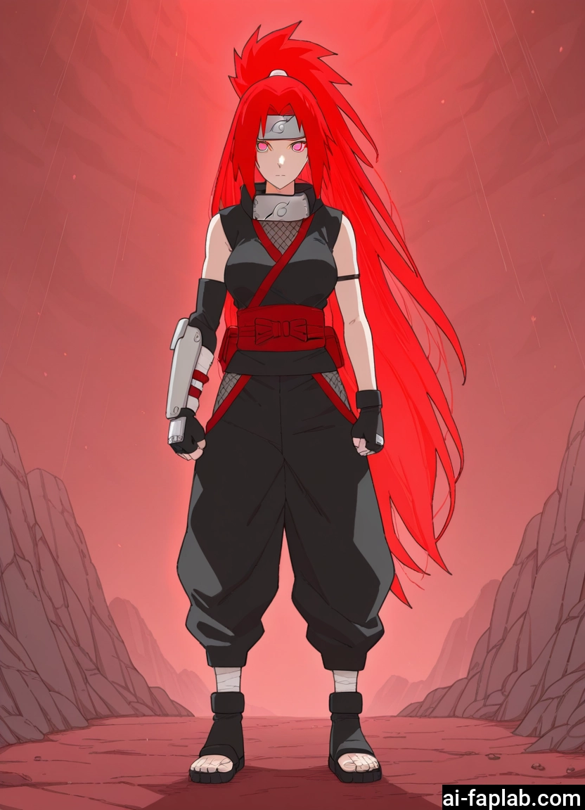 1girl, red hair, long hair, solo, gloves, fingerless gloves