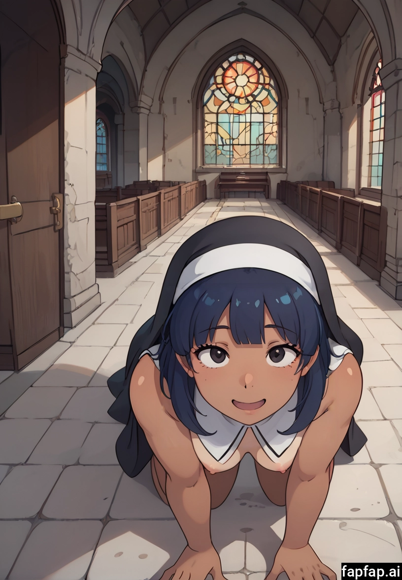 1girl, solo, breasts, church, all fours, indoors · Yamete.gg