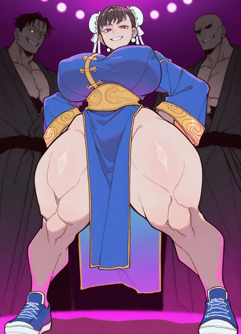 1girl, breasts, multiple boys, double bun, 2boys, bun cover · Yamete.gg