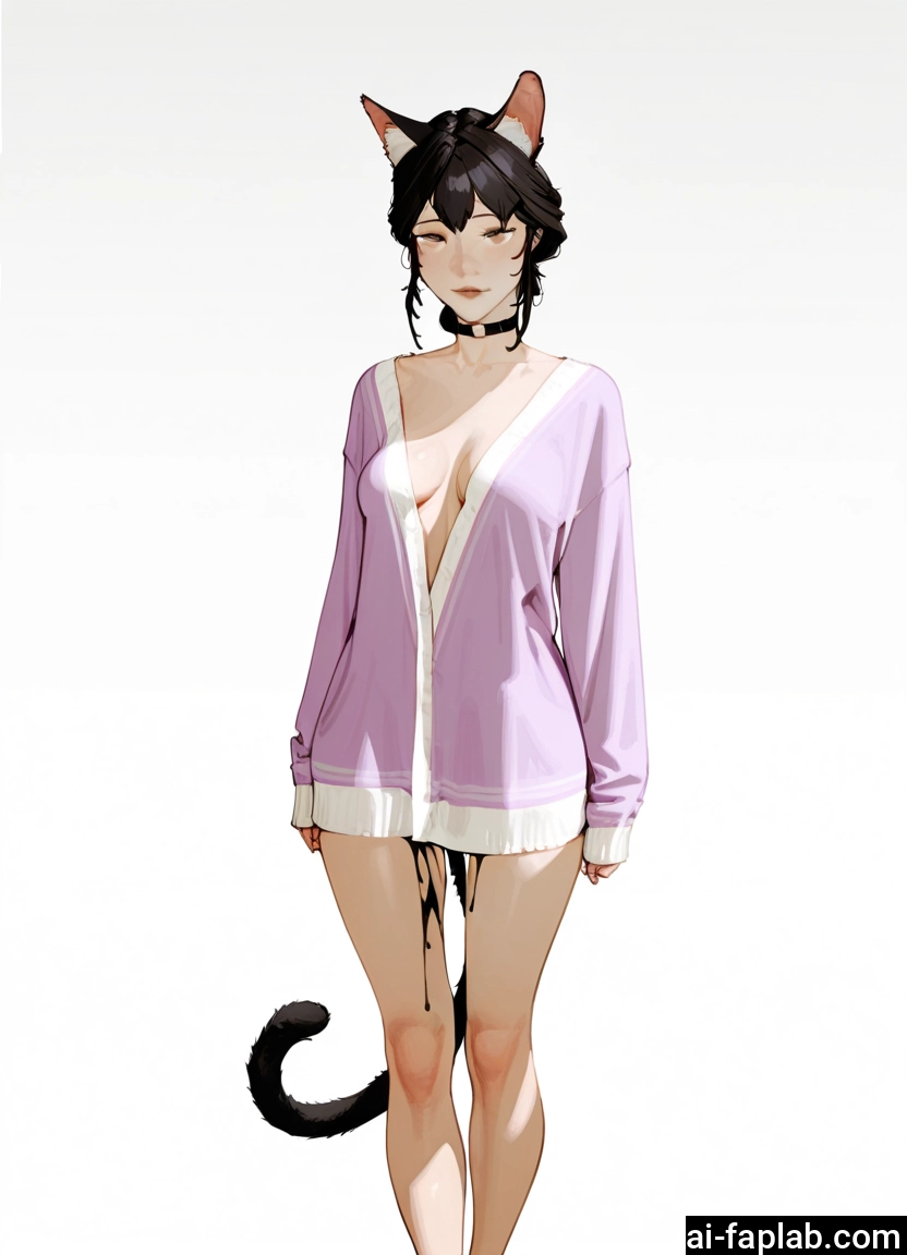 1girl, animal ears, tail, solo, cat ears, breasts