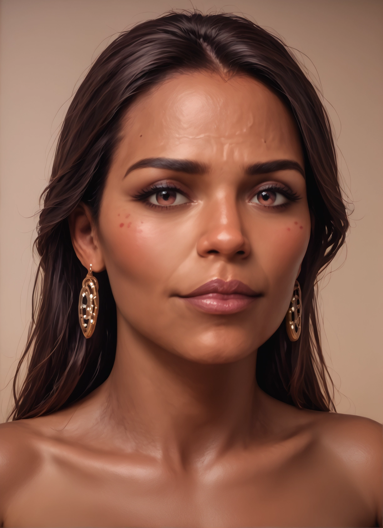 1girl, solo, jewelry, earrings, brown eyes, looking at viewer · Yamete.gg