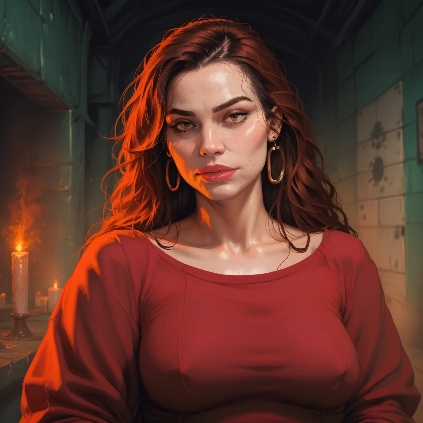 1girl, jewelry, earrings, solo, breasts, long hair · Yamete.gg